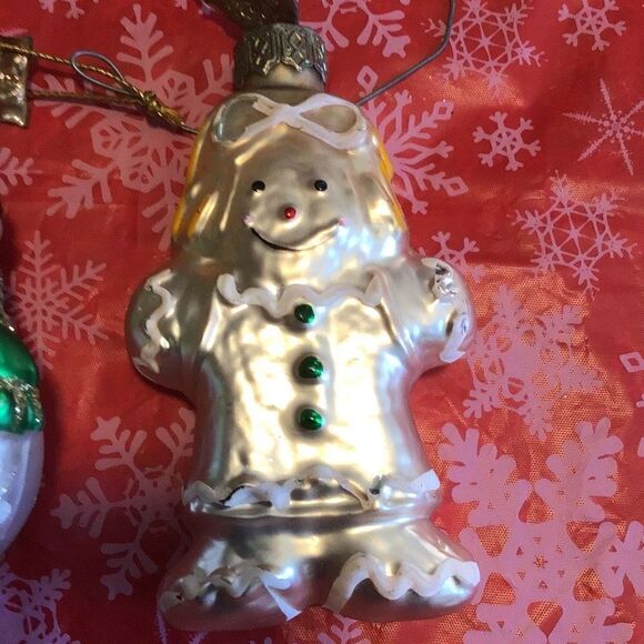 Set of 3 winter glass Christmas ornaments - Picture 2 of 8